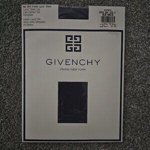 VINTAGE #264 light control top GIVENCHY lycra sheer leg PANTYHOSE blue